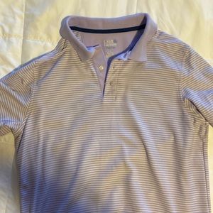 Purple and white polo by Croft & Barrow, size L